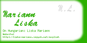 mariann liska business card